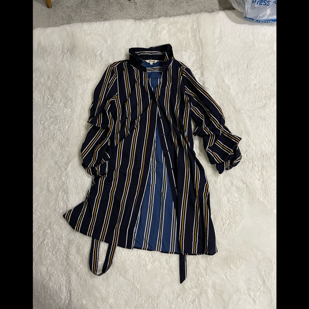 Stripped button up dress